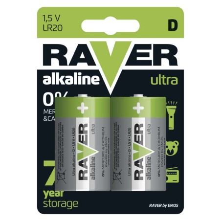 Bateria alkaliczna Raver Ultra Alkaline D (LR20) blister 2