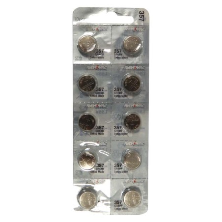 Gombíková batéria do hodiniek RAYOVAC 357, 10 ks