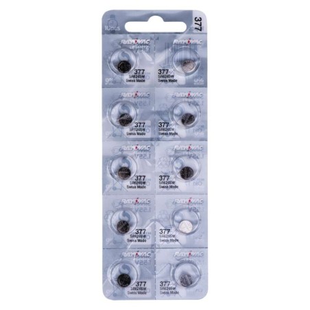 Knoflíková baterie do hodinek RAYOVAC 377, 10 ks