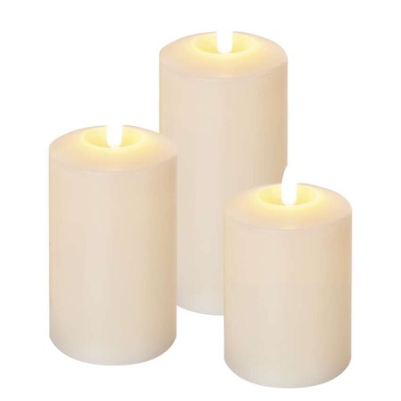LED Dekoration – 3x Wachskerze, 3x AAA, Timer
