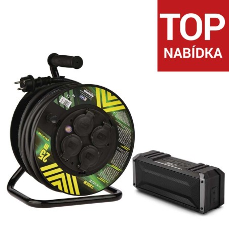 #CABLE REEL 25M 2,5MM RUBBER+SOUNDBOX BOOMER