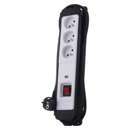 Přepěťová ochrana EMOS 3 zásuvky 2 m, černá-bílá