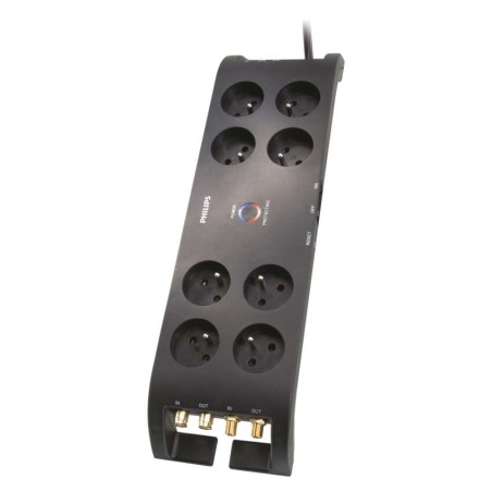 Přepěťová ochrana PHILIPS 8 zásuvek 3m garance 350000€,černá