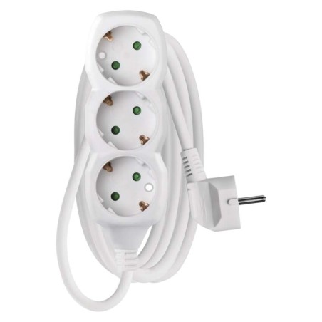 Hosszabbító 2 m / 3 aljzat / fehér / PVC / 1 mm2