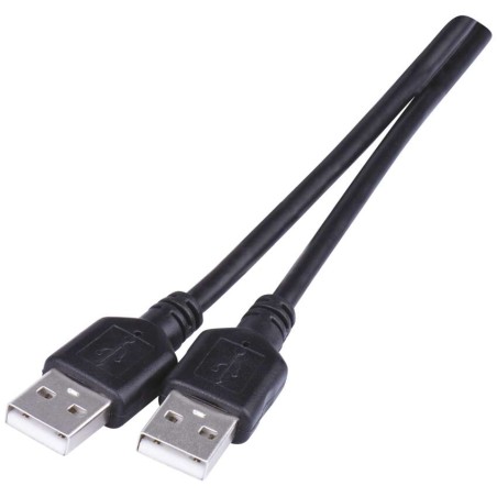 Adat- és töltő csatlakozó kábel USB-A 2.0 / USB-A 2.0, 2 m, fekete