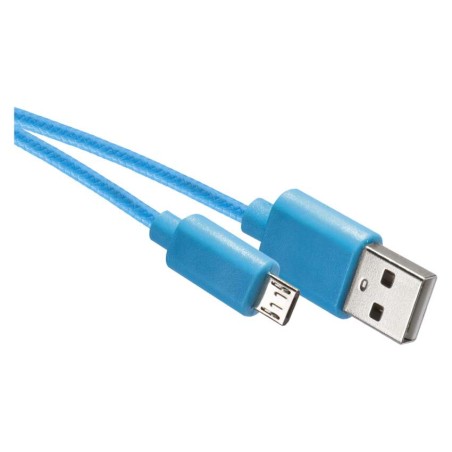 Töltő- és adatkábel USB-A 2.0 / micro USB-B 2.0, 1 m, kék