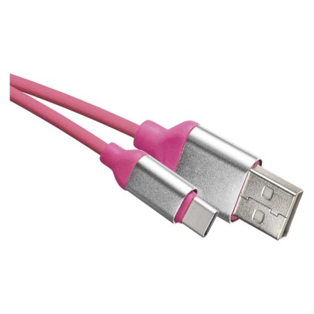 Töltő- és adatkábel USB-A 2.0 / USB-C 2.0, 1 m, rózsaszín 