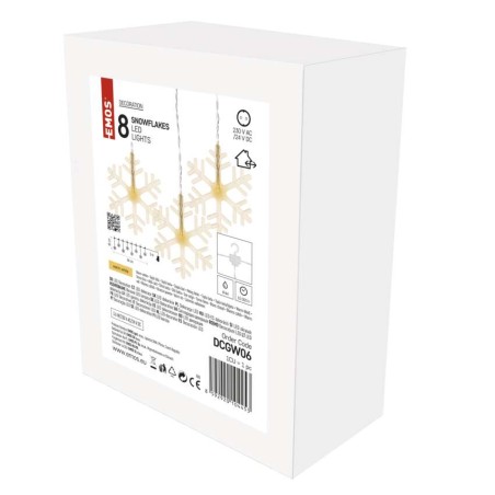 LED Weihnachtlicher Vorhang – Schneeflocken, 84 cm, Innen, warm-weiß