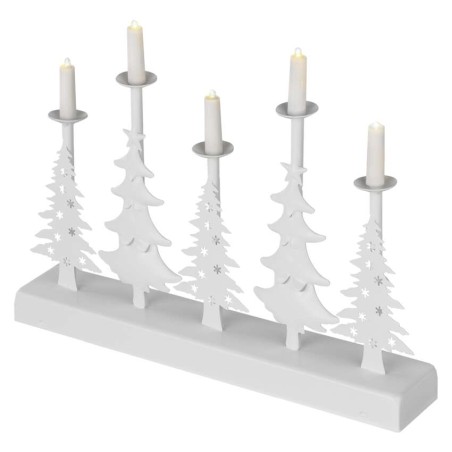 LED Kerzenhalter – Weihnachtsbäume mit Kerzen, 24 cm, 2x AA, Innen, warmweiss, Timer