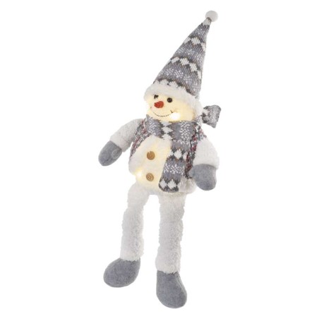 LED Weihnachts-Schneemann sitzend, 31 cm, 3x AA, Innen, warmweiss