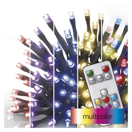 LED Weihnachtliche Lichterkette, 12 m, Außen/Innen, RGB, Fernbedienung, Programme, Timer