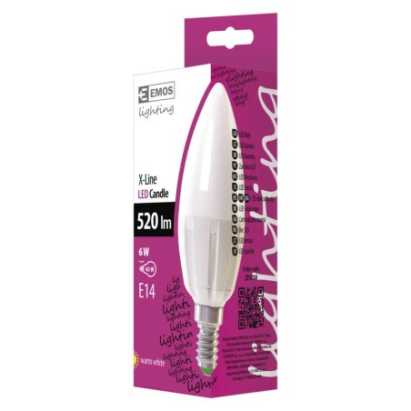 LED žárovka Premium Candle 6W E14 teplá bílá