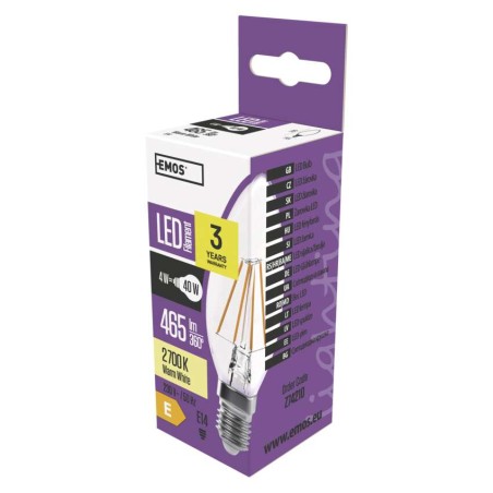LED izzó Filament gyertya / E14 / 4 W (40 W) / 465 lm / meleg fehér