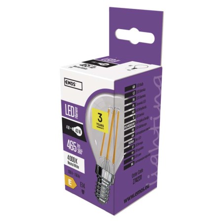 LED izzó Filament Mini Globe / E14 / 4 W (40 W) / 465 lm / természetes fehér