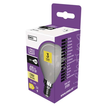 LED izzó Filament Mini Globe / E14 / 3,4 W (40 W) / 470 lm / meleg fehér