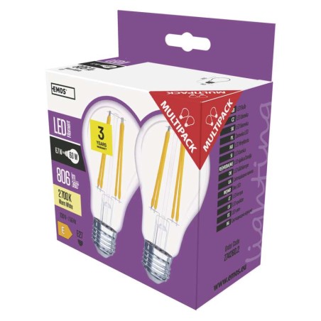 LED izzó Filament A60 / E27 / 6,7 W (60 W) / 806 lm / meleg fehér