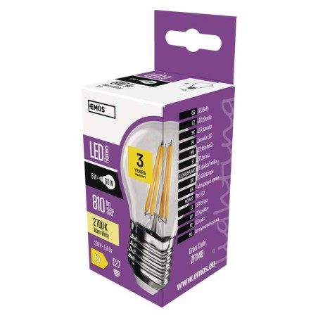 LED Lampe Filament Mini Globe / E27 / 6 W (60 W) / 810 lm / Warmweiß