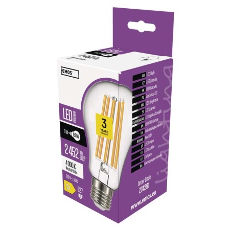 LED izzó Filament A70 / E27 / 17 W (150 W) / 2 452 lm / természetes fehér