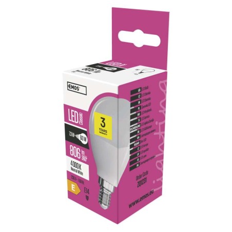 LED izzó Classic Mini Globe / E14 / 7,3 W (60 W) / 806 lm / természetes fehér