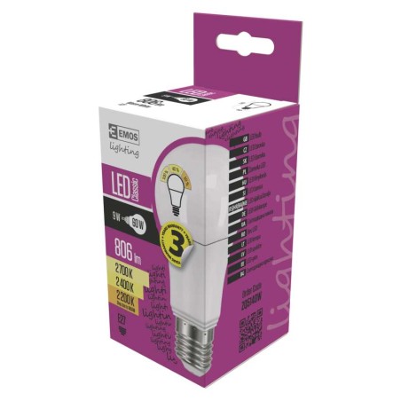 EMOS Classic LED izzó A60 E27 9W 806lm dimm. meleg fehér