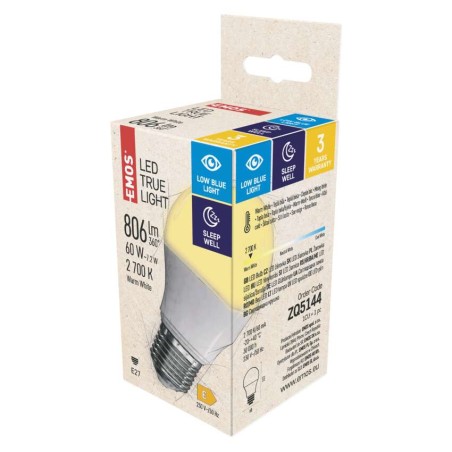 LED Lampe True Light A60 / E27 / 7,2 W (60 W) / 806 lm / Warmweiß