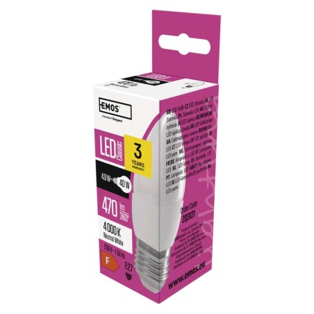 LED Lampe Classic Candle / E27 / 4,9 W (40 W) / 470 lm / Neutralweiß