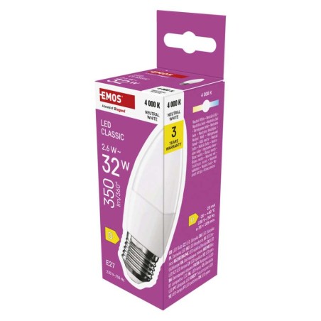 LED Lampe Classic Candle / E27 / 2,6 W (32 W) / 350 lm / Neutralweiß