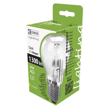 Halogénová žiarovka ECO A60 70W E27 teplá biela, stmiev.