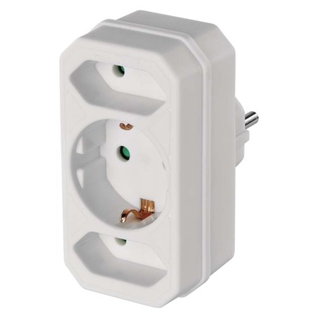 Mehrfachsteckdose, 2x Euro + 1x Schuko Steckdose, weiss