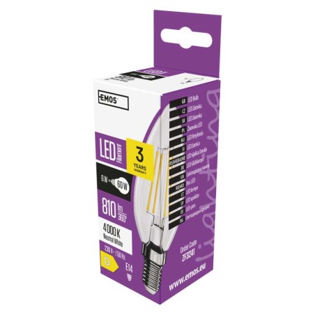 LED Lampe Filament Candle / E14 / 6 W (60 W) / 810 lm / Neutralweiß
