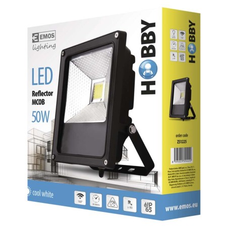 LED reflektor HOBBY MCOB, 50W studená bílá