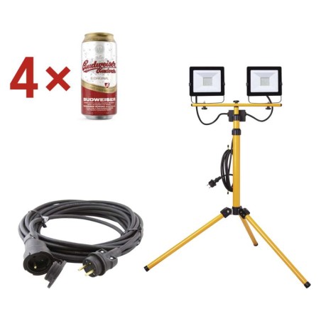2x LED reflektor, 30 W s trojnožkou a prodlužovací kabel 10 m + 4x pivo ZDARMA