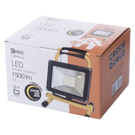 LED reflektor přenosný, 20W neutrální bílá