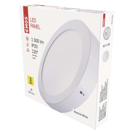 LED panel nadometni okrogel 18W NW bel