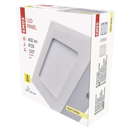 LED Panel 120x120, quadr. Deckenleuchte weiss, 6W warmweiss