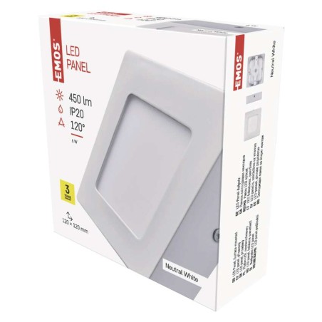 LED Panel 120x120, quadr. Deckenleuchte weiss, 6W neutr.w.
