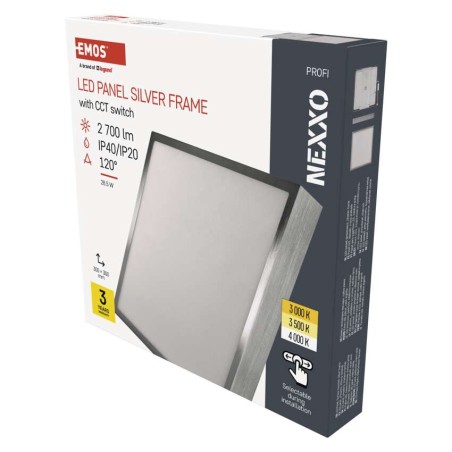 LED-Anbauleuchte NEXXO, quadratisch, silber, 28,5W, mit Change CCT