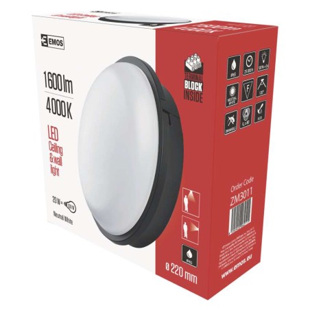 EMOS LED mennyezeti lámpa 20W 1600lm IP65 természetes fehér