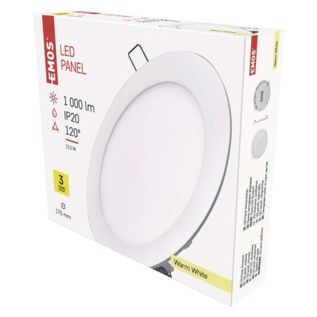 LED panel okrogel 12,5W WW beli