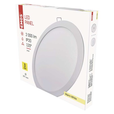 LED Einbauleuchte 297mm, rund, weiss, 24W warmweiss