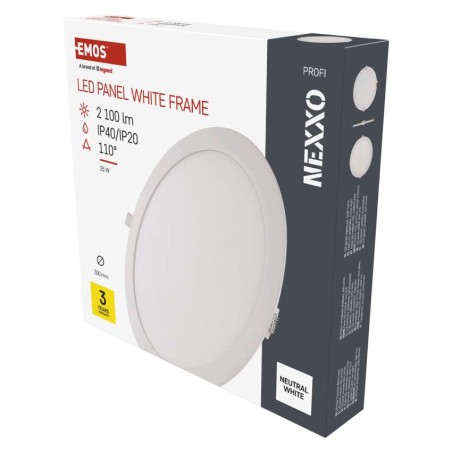 LED-Einbauleuchte NEXXO, rund, weiß, 25W, neutralweiß