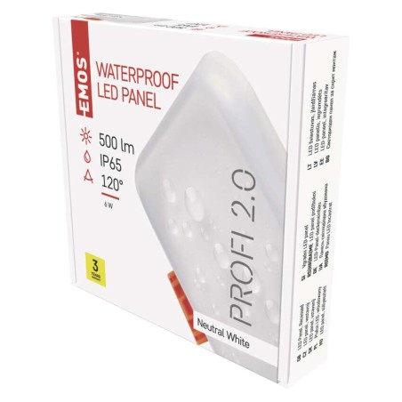 LED Einbauleuchte 75x75, quadr., weiss, 6W neutralweiss, IP65