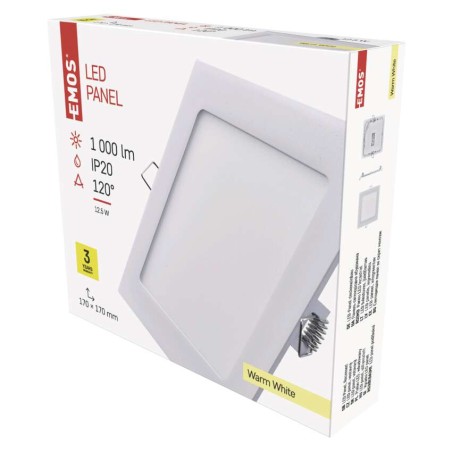 EMOS LED panel beépíthető 12,5W 1000lm IP20 meleg fehér