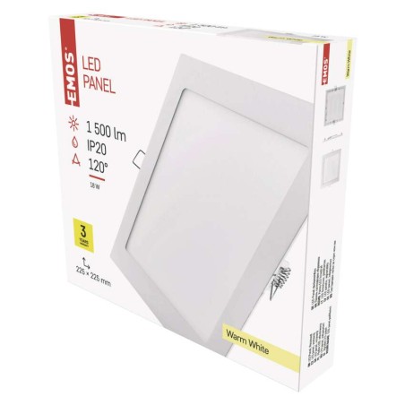 LED Einbauleuchte 220x220, quadr., weiss, 18W warmweiss