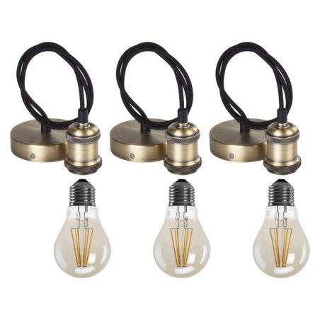 EMOS Vintage Led izzó A60 E27 4W 380lm meleg fehér 2db + 2x Vintage függeszték sárgaréz