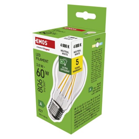 LED izzó Filament A60 A CLASS / E27 / 3,8 W (60 W) / 806 lm / természetes fehér