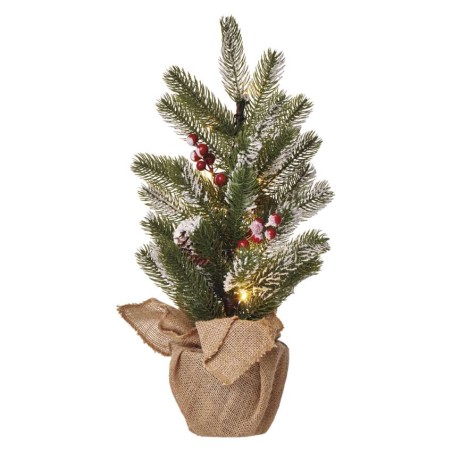 LED Weihnachtsbaum verschneit, 52 cm, 3x AA, Innen, warmweiss, Timer