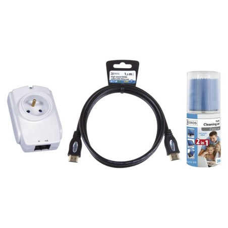 Starter kit EMOS – přepěťová ochrana,čistící set, HDMI kabel
