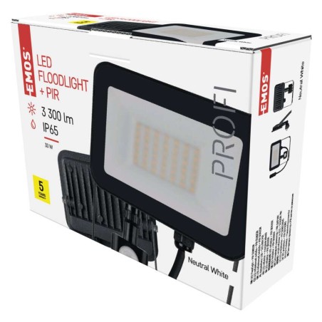 LED Flutlicht PROFI mit Bewegungsmelder, 30W neutralweiss