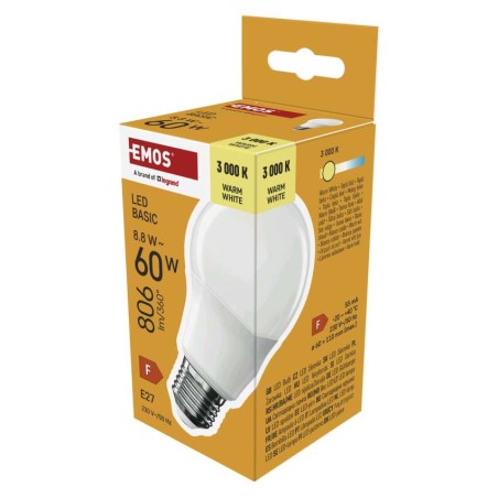 LED Lampe Basic A60 / E27 / 8,8 W (60 W) / 806 lm / Warmweiß